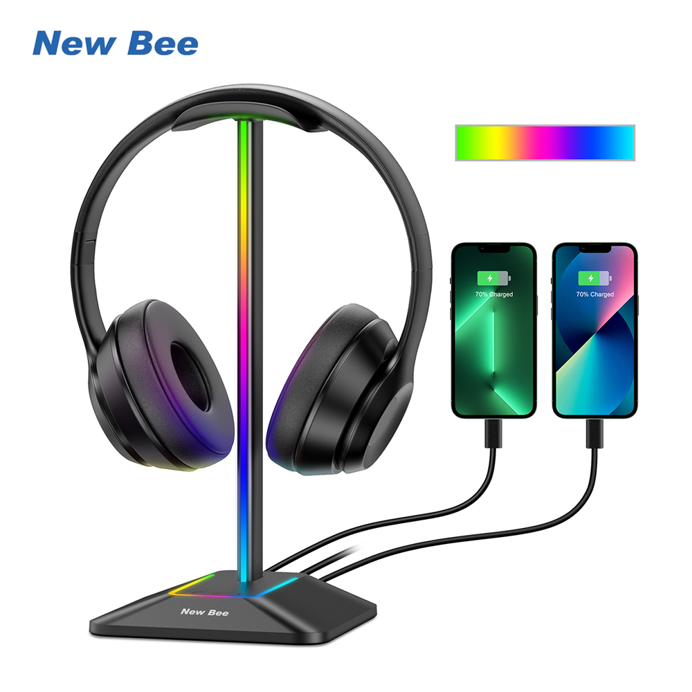 New Bee Z8 RGB Headphones Stan - Headphone Stand Desk avaliação e preço