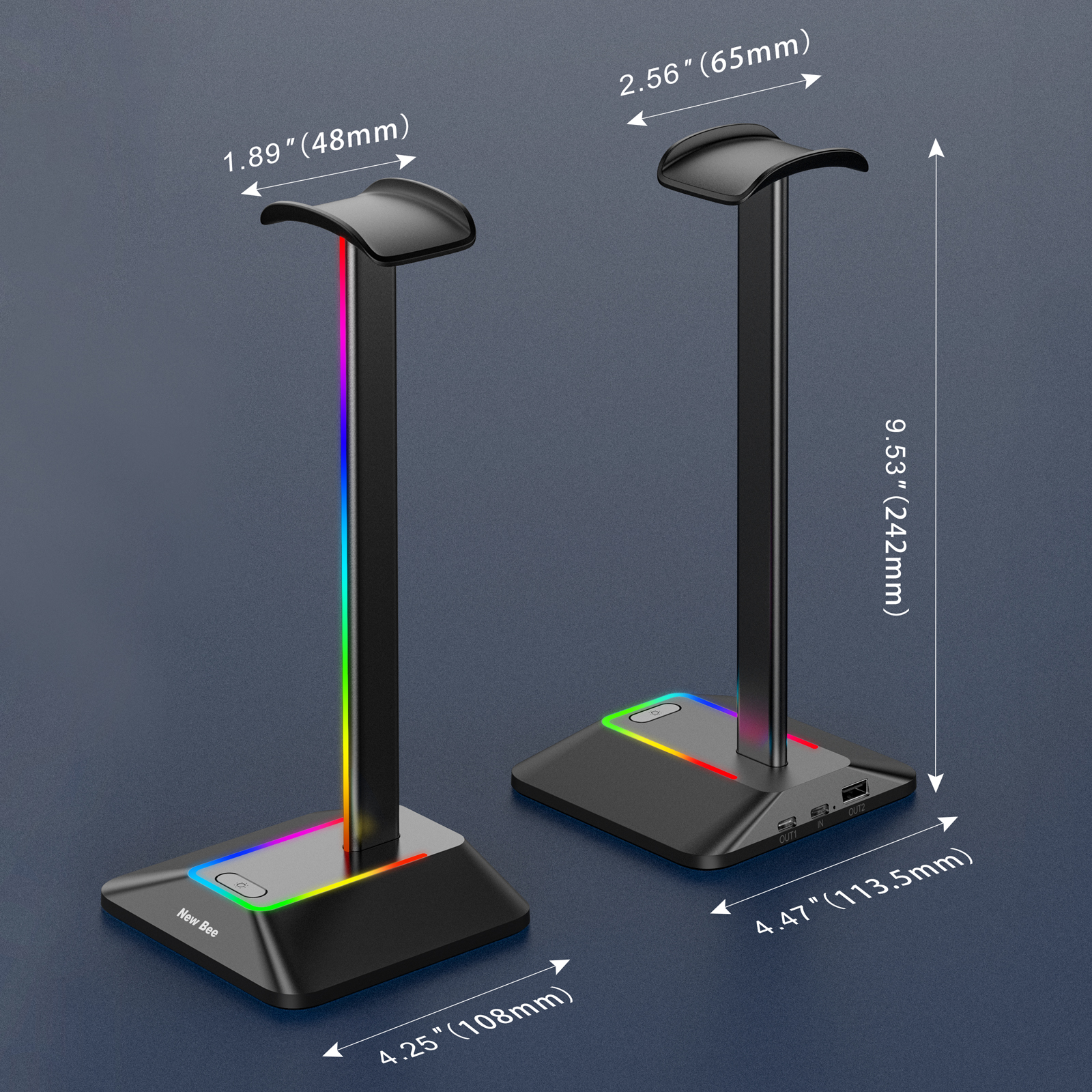 New Bee Z8 RGB Headphones Stan - Headphone Stand Desk avaliação e preço
