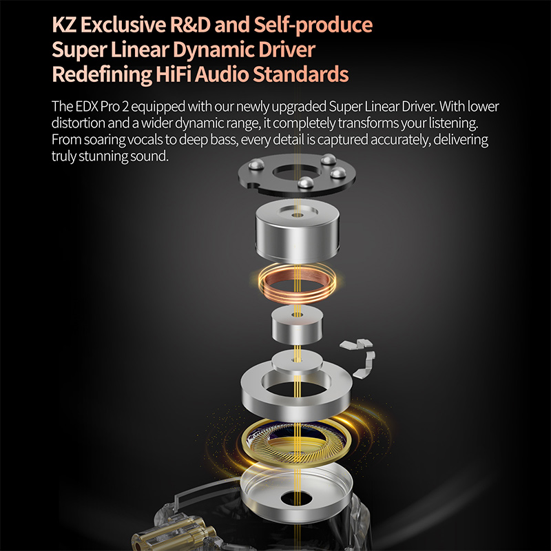KZ EDX Pro 2 Ultra-linear Dyna - In Ear Monitor Iem avaliação e preço