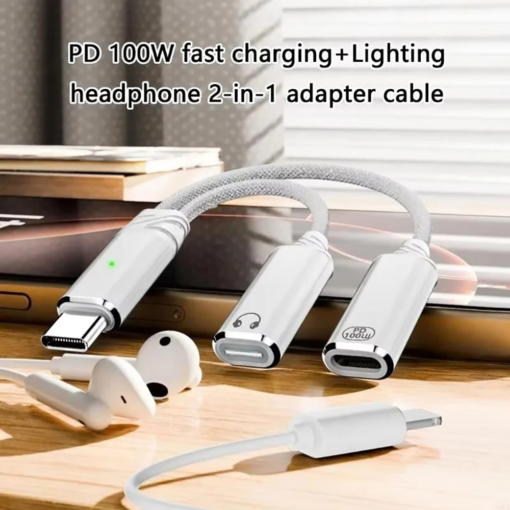 USB C Splitter 2 in 1 Headphon - Earphone Splitter Jack avaliação e preço