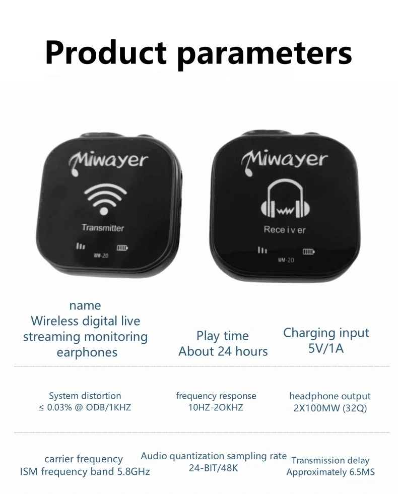 Miwayer WM-20 5.8G Wireless In - In Ear Monitor Iem avaliação e preço