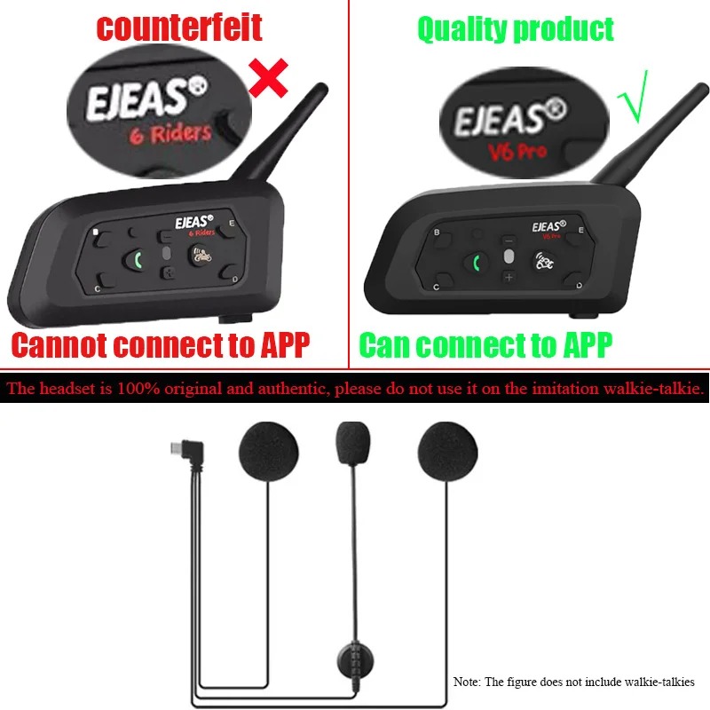 EJEAS V6 PRO+ Motorcycle Helme - Usb C Earphone avaliação e preço