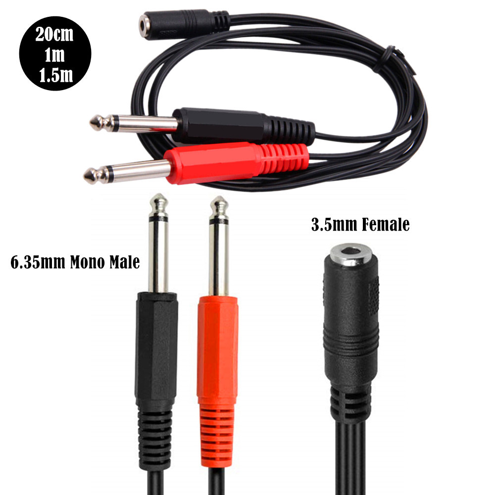 6.35 Mm Male To 2 6.35 Mm 3.5m - Audio Splitter Y avaliação e preço