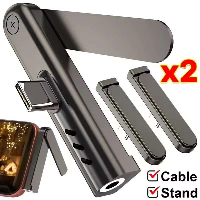 2/1PCS Portable USB C To 3.5mm - Headphone Stand Desk avaliação e preço