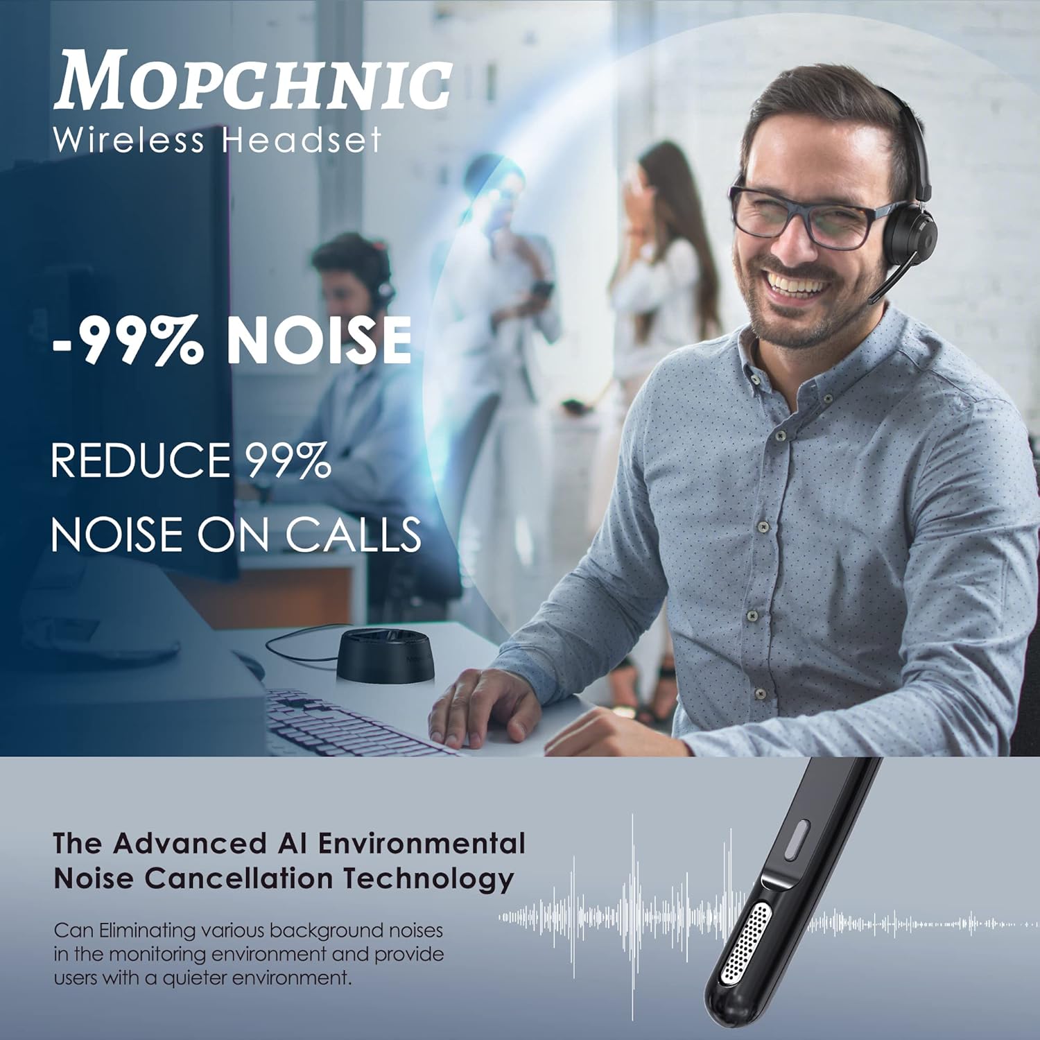 Wireless Bluetooth Headset wit - Noise Cancelling Headphone avaliação e preço