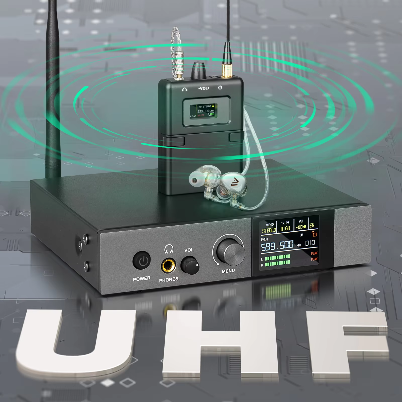 590-599mhz stereo IEM UHF Stag - In Ear Monitor Iem avaliação e preço