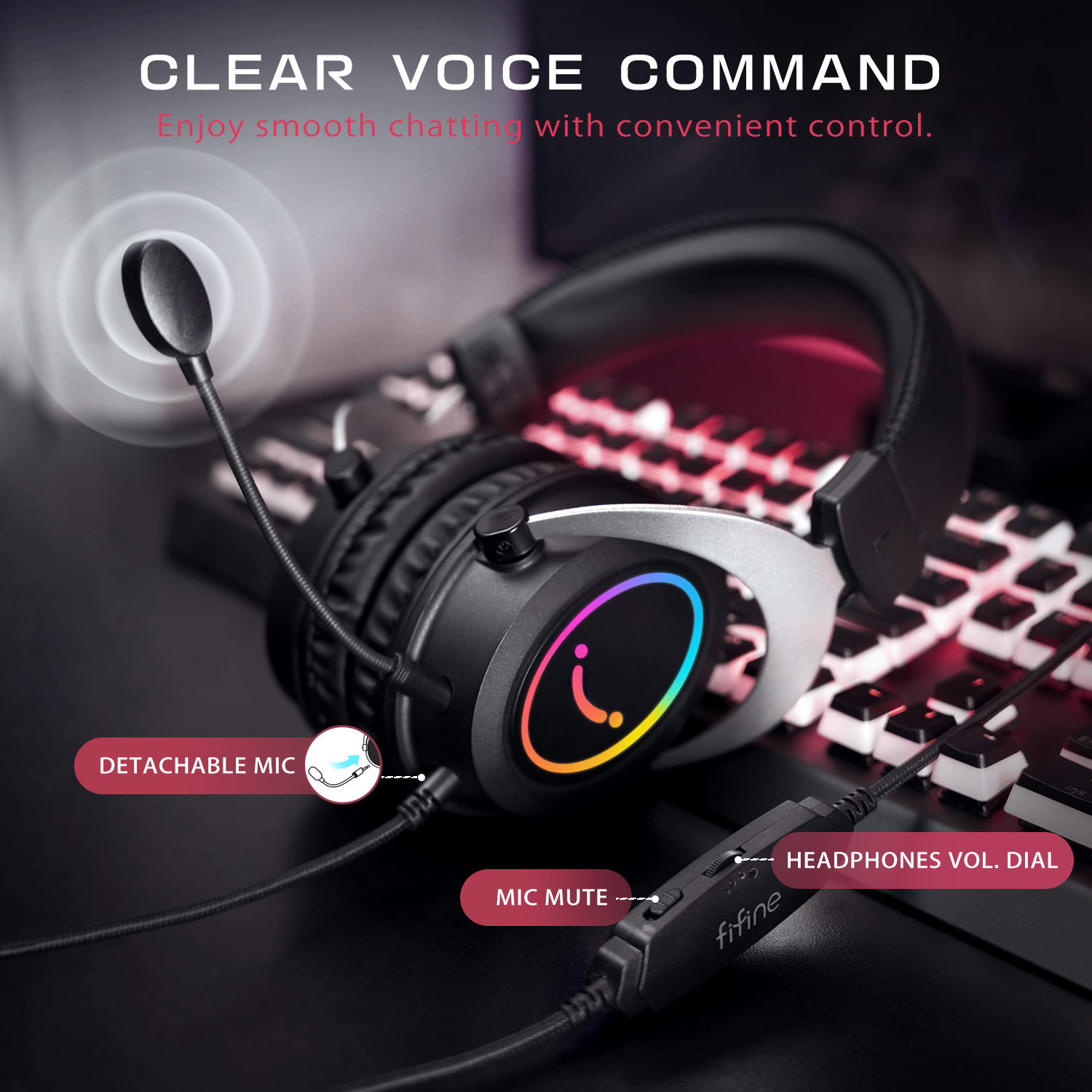 FIFINE Gaming Headpset with Dy - Gaming Headset Rgb avaliação e preço