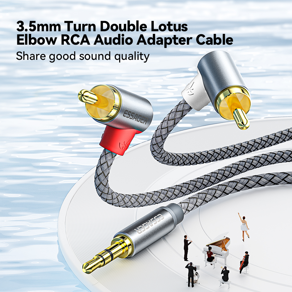 Essager 90 ° Angle RCA Audio S - Audio Splitter Y avaliação e preço