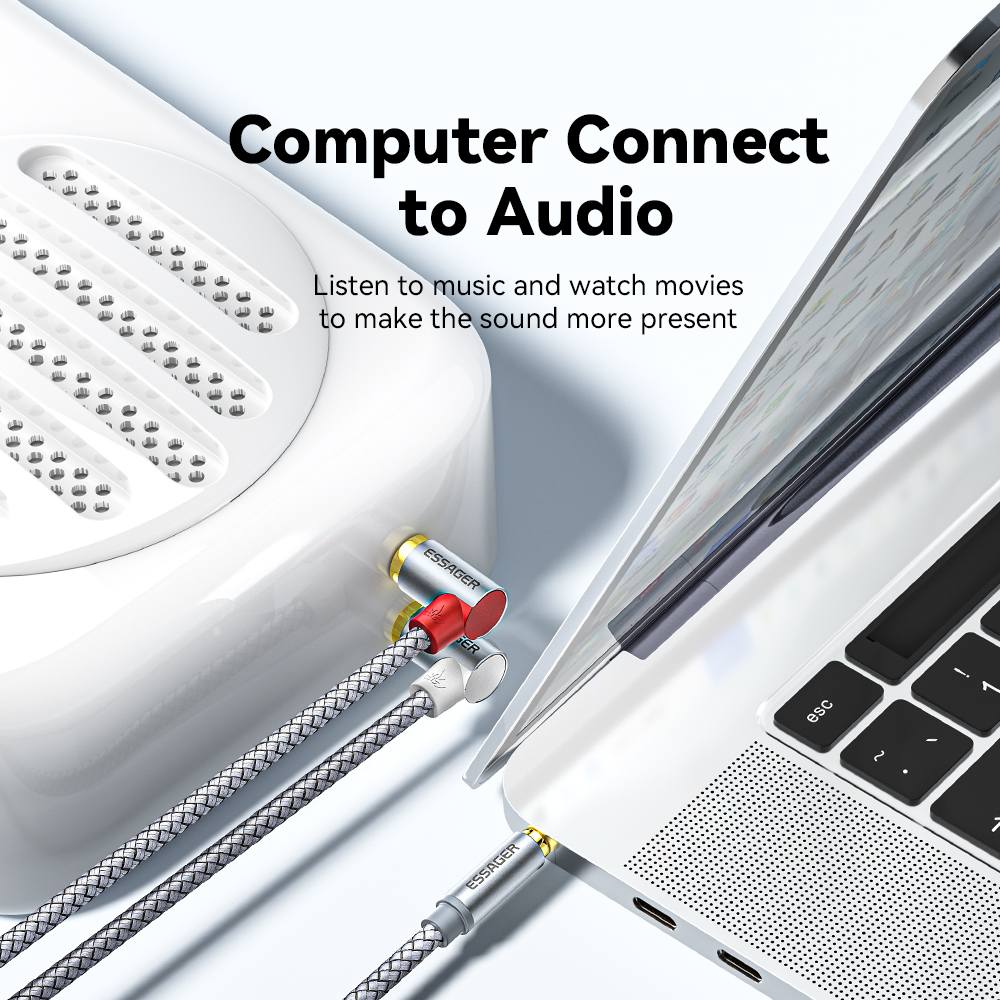 Essager 90 ° Angle RCA Audio S - Audio Splitter Y avaliação e preço