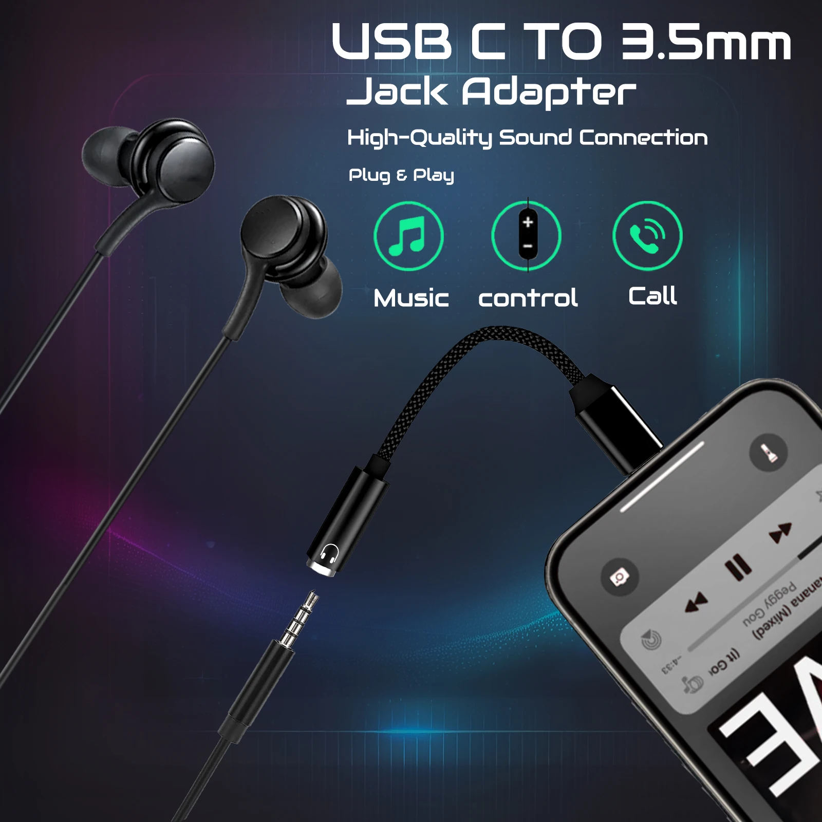 USB Type C 3.5 Jack Adapter US - Cable Extension 3.5 avaliação e preço