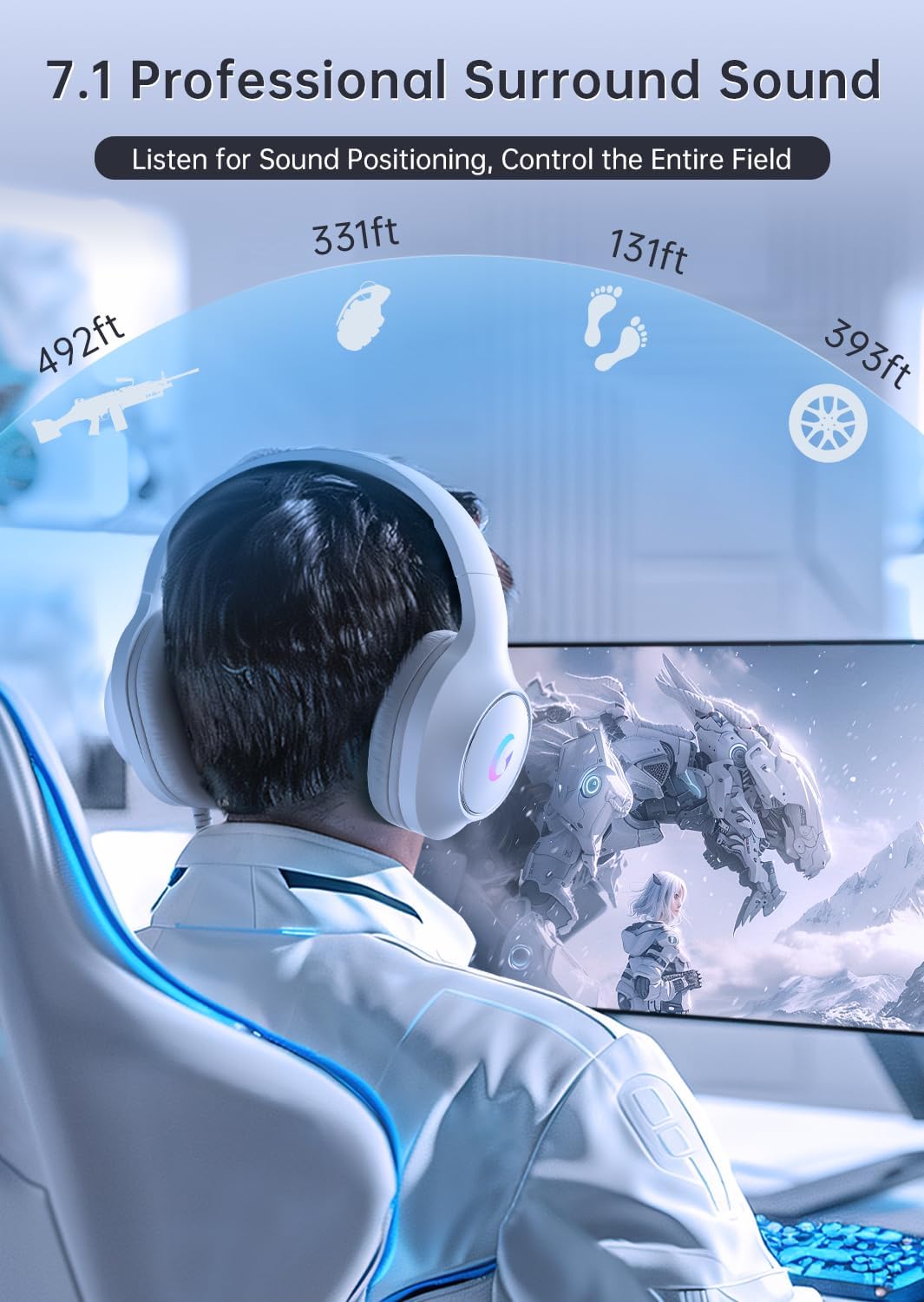 Gaming Headset With 7.1 Surrou - Gaming Headset Rgb avaliação e preço