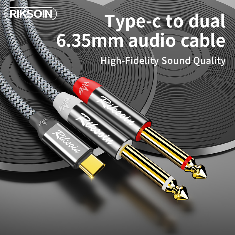 USB Type C to Dual 6.35mm TS A - Audio Splitter Y avaliação e preço