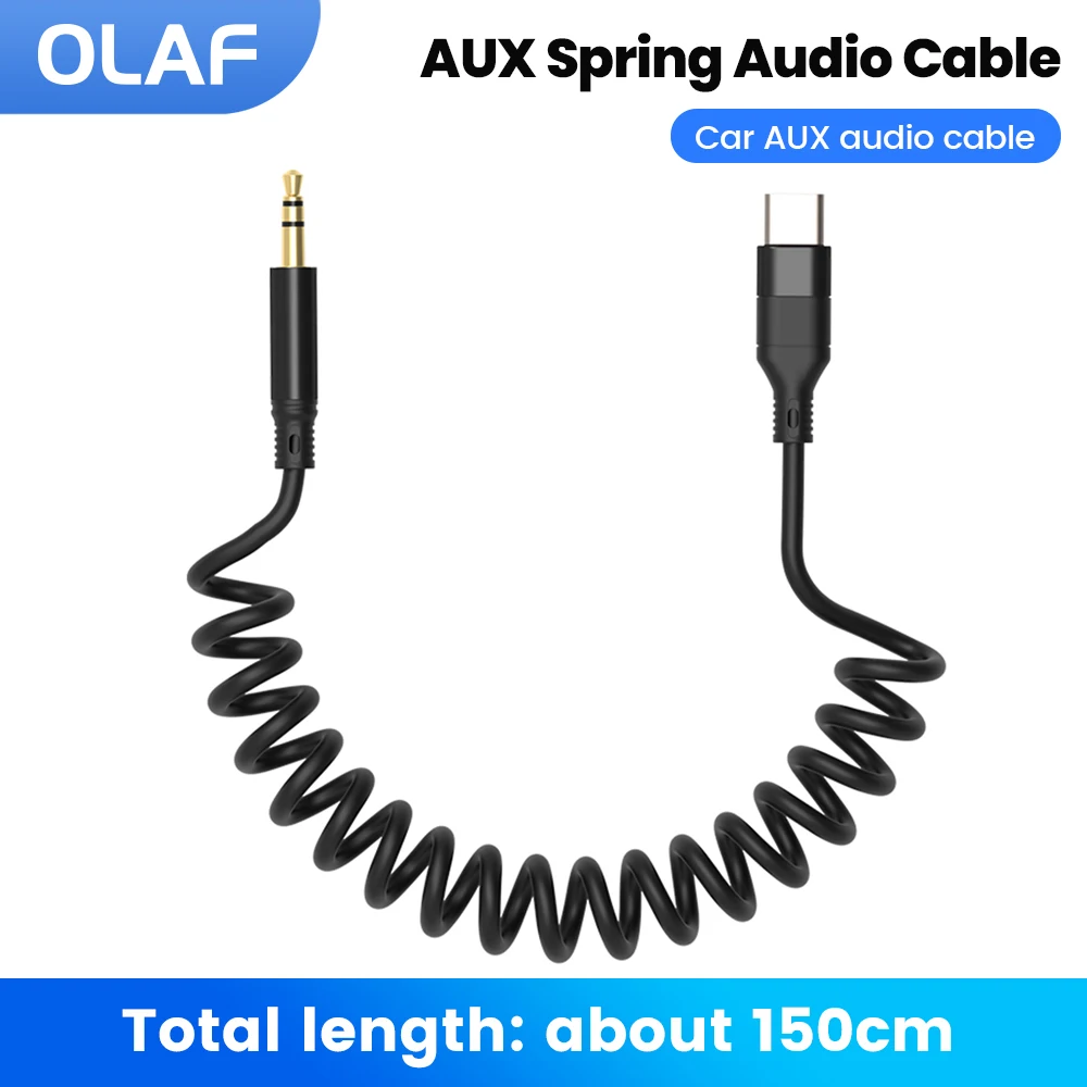 Type-C 3.5 Jack Car Spring Aud - Cable Extension 3.5 avaliação e preço
