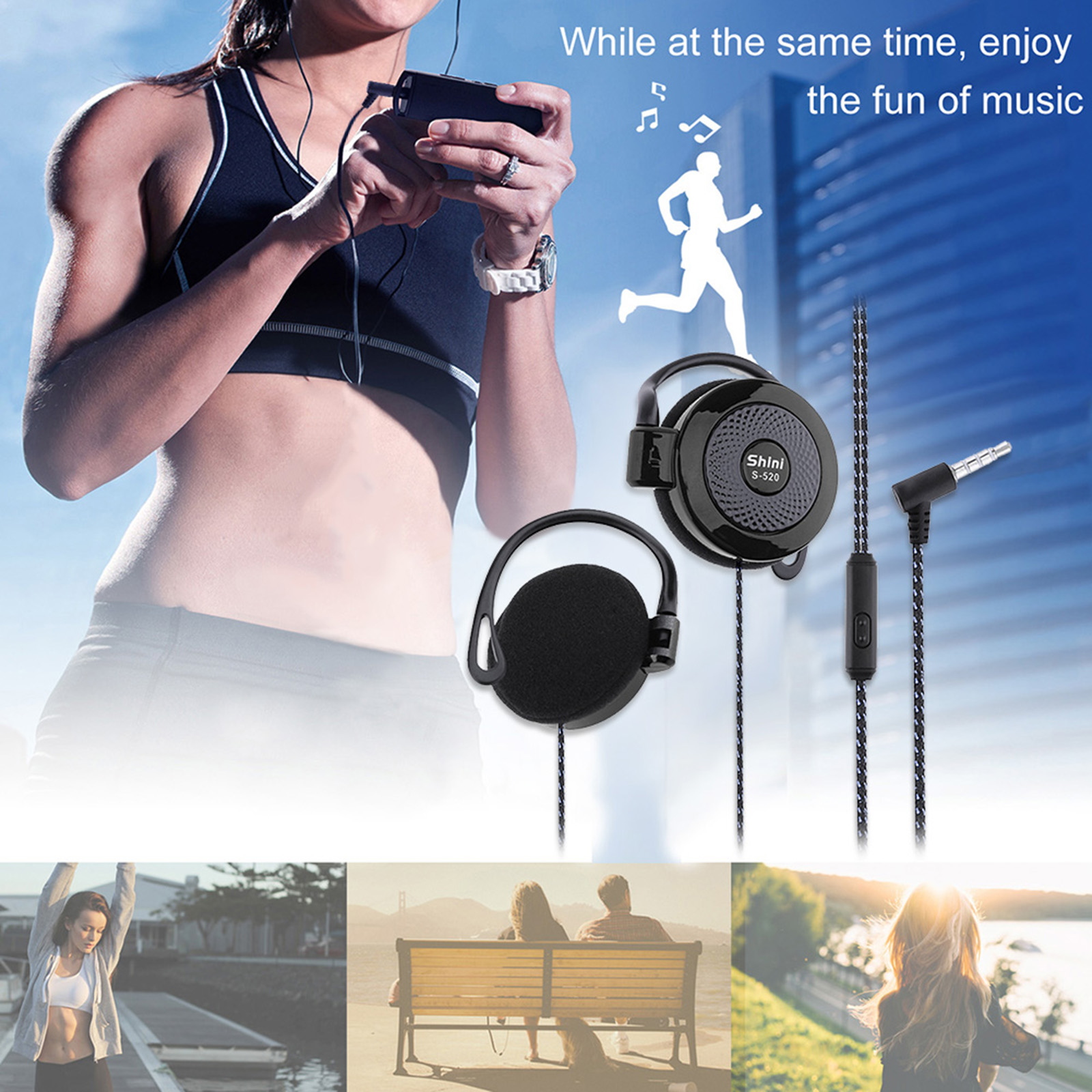 【Sale】3.5mm Wired Headset Ear  - Sports Earphone Hook avaliação e preço