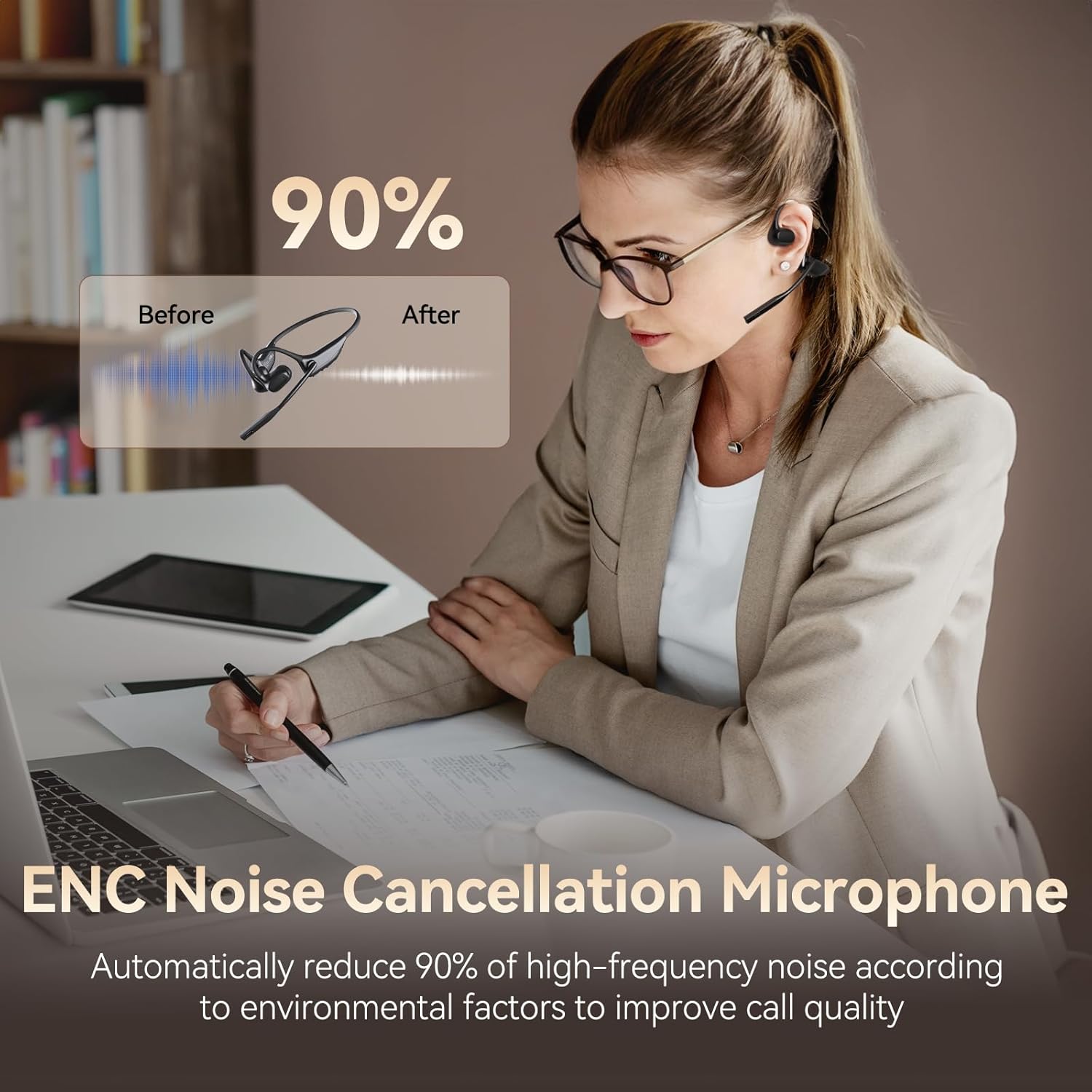 Open Ear Headphones with AI No - Noise Cancelling Headphone avaliação e preço