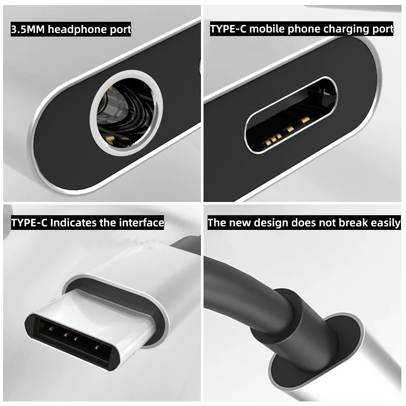2 in 1 Audio Adapter Type C To - Audiophile Headphone Wired avaliação e preço