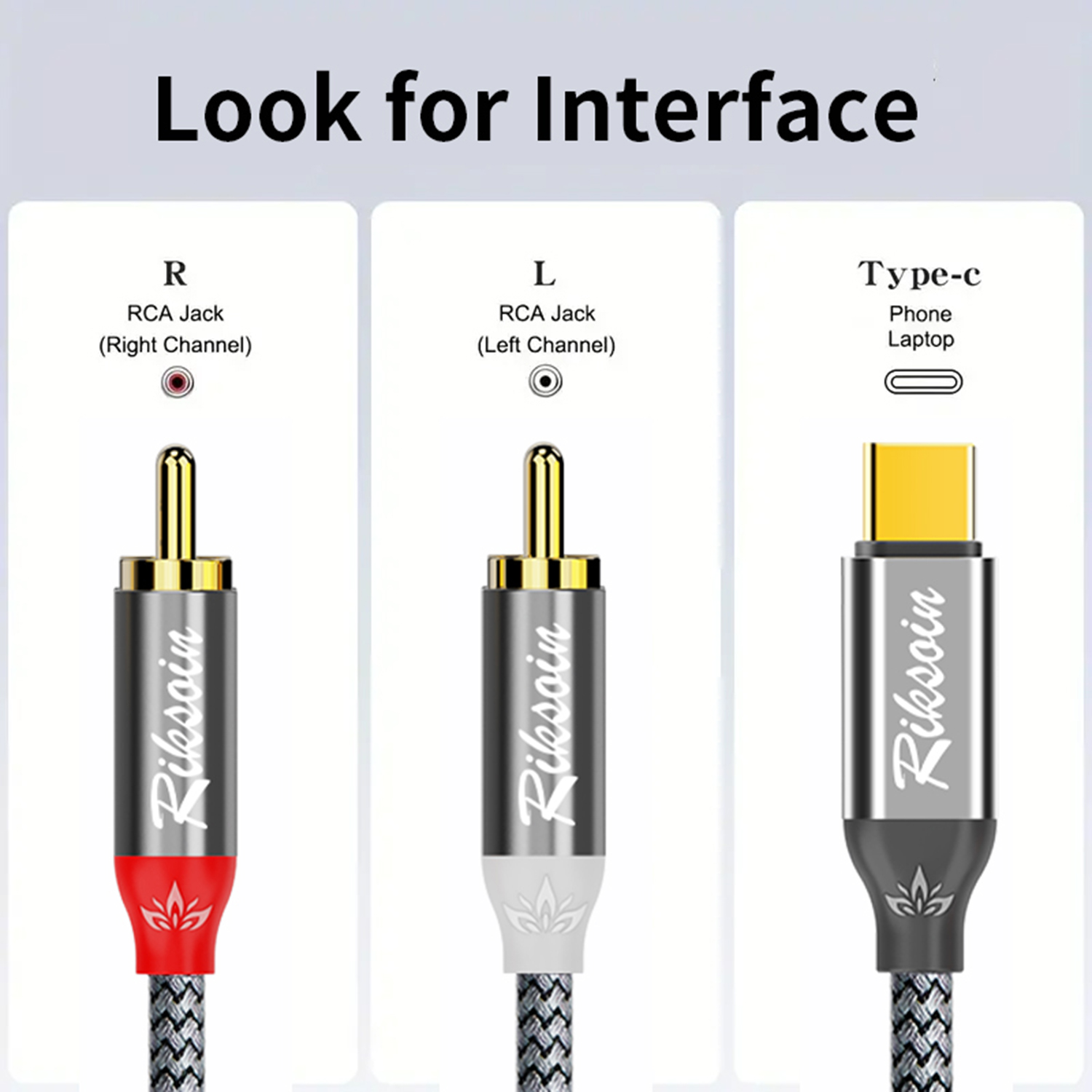 USB C to 2RCA Stereo Cable Y S - Audio Splitter Y avaliação e preço