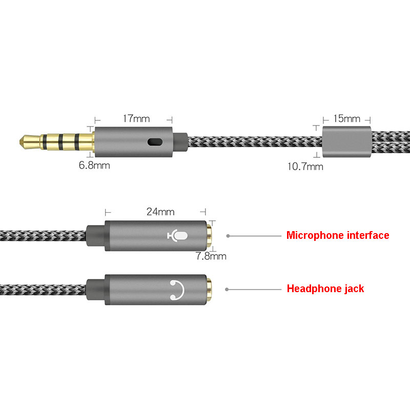 3.5mm Audio Splitter Y Jack 1  - Audio Splitter Y avaliação e preço