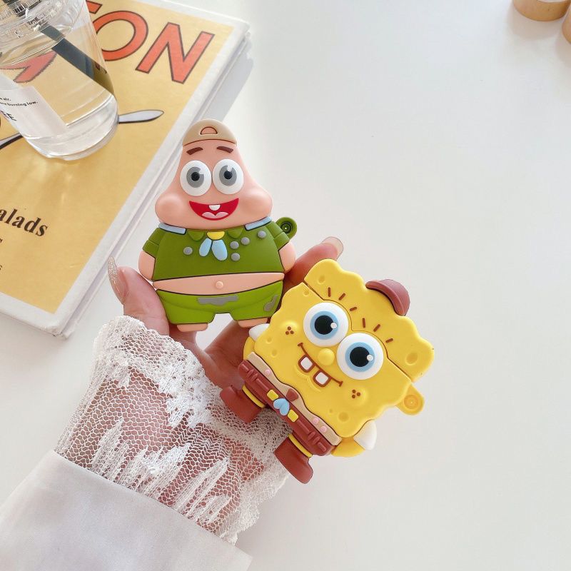 Cute SpongeBob Creative Silico - Earbuds Charging Case avaliação e preço