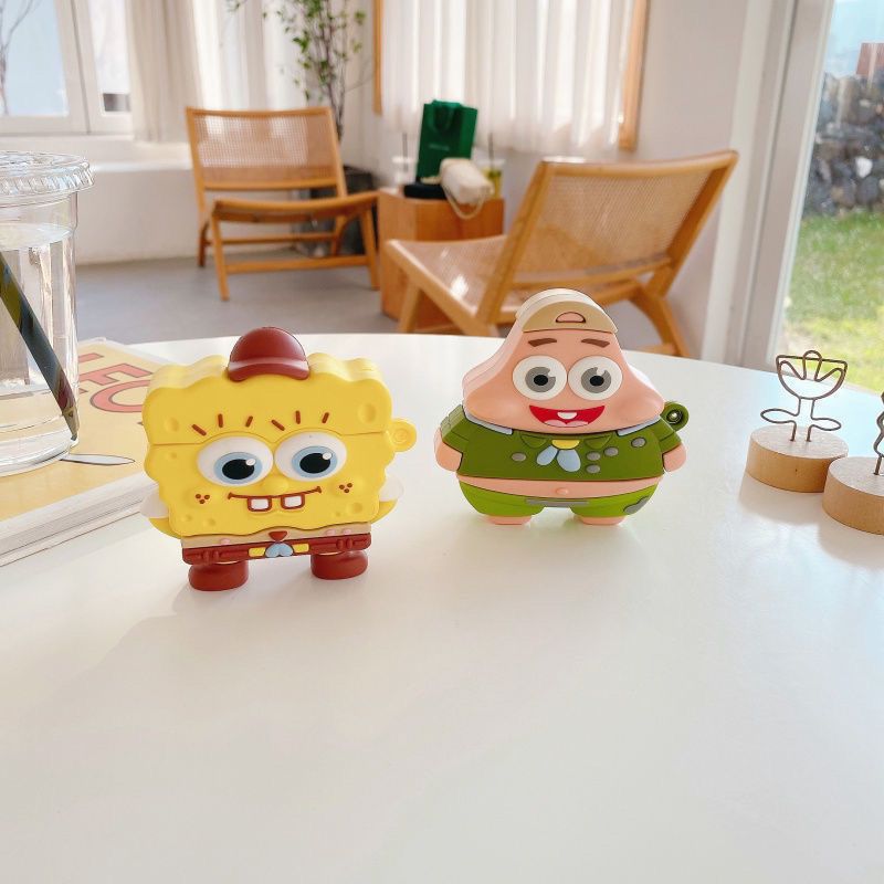 Cute SpongeBob Creative Silico - Earbuds Charging Case avaliação e preço