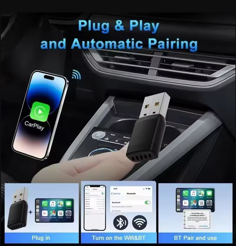 Smart Wireless CarPlay Android - Bluetooth Adapter Receiver avaliação e preço