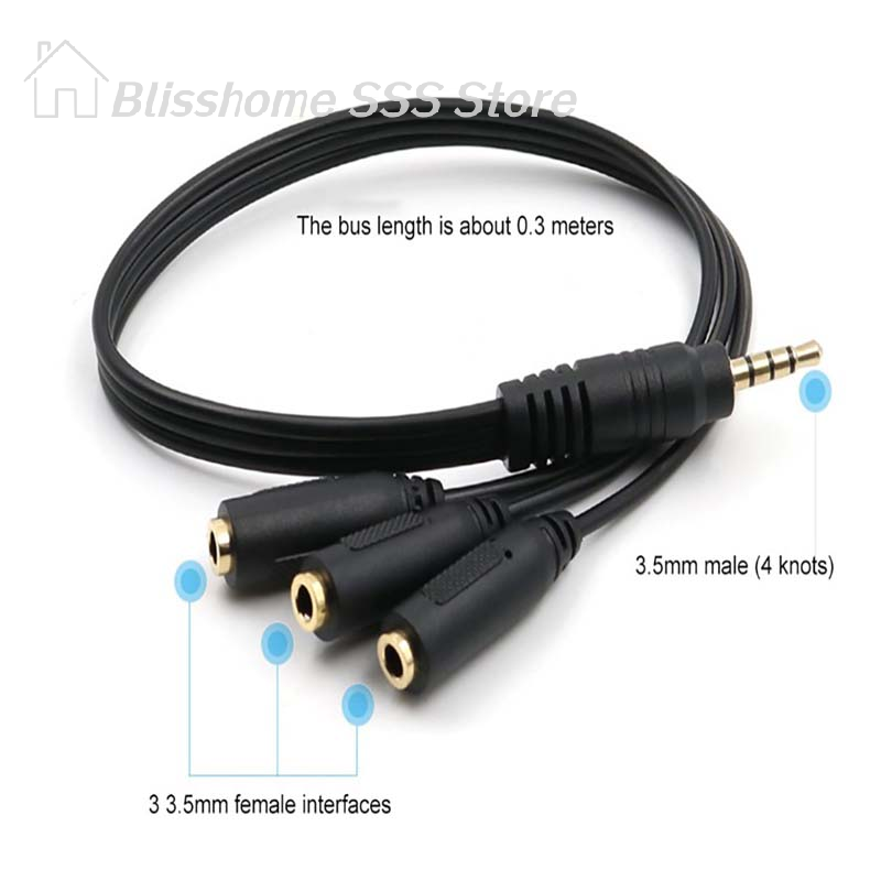 【S】3.5mm 3 Way Port Aux Multi  - Earphone Splitter Jack avaliação e preço