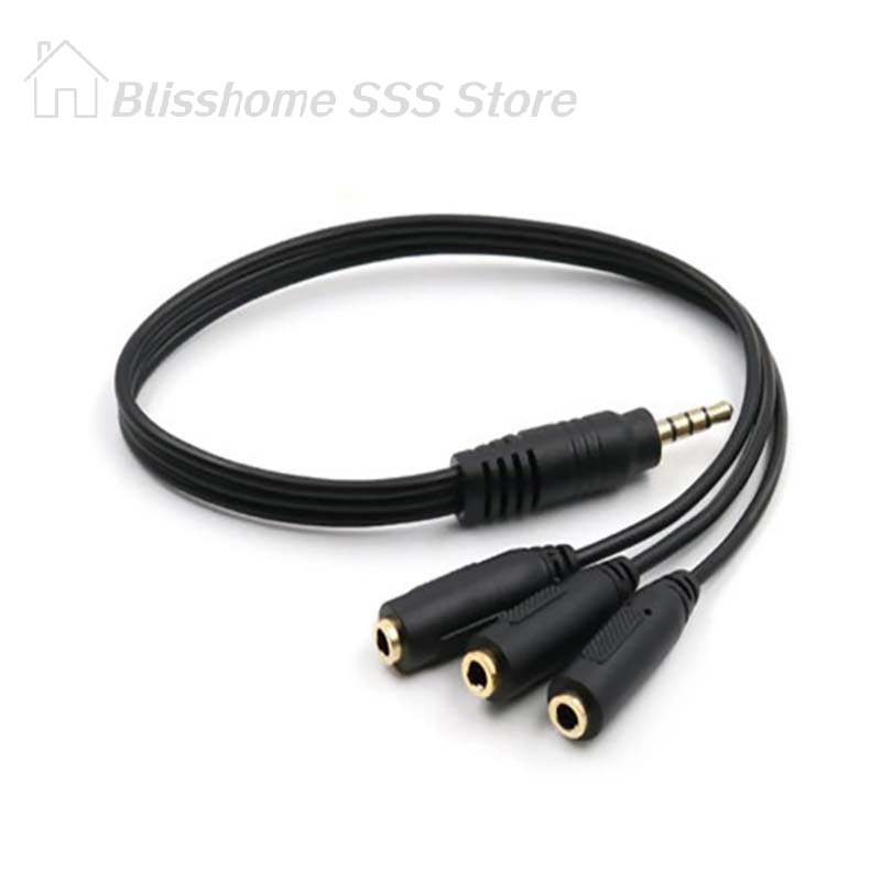【S】3.5mm 3 Way Port Aux Multi  - Earphone Splitter Jack avaliação e preço