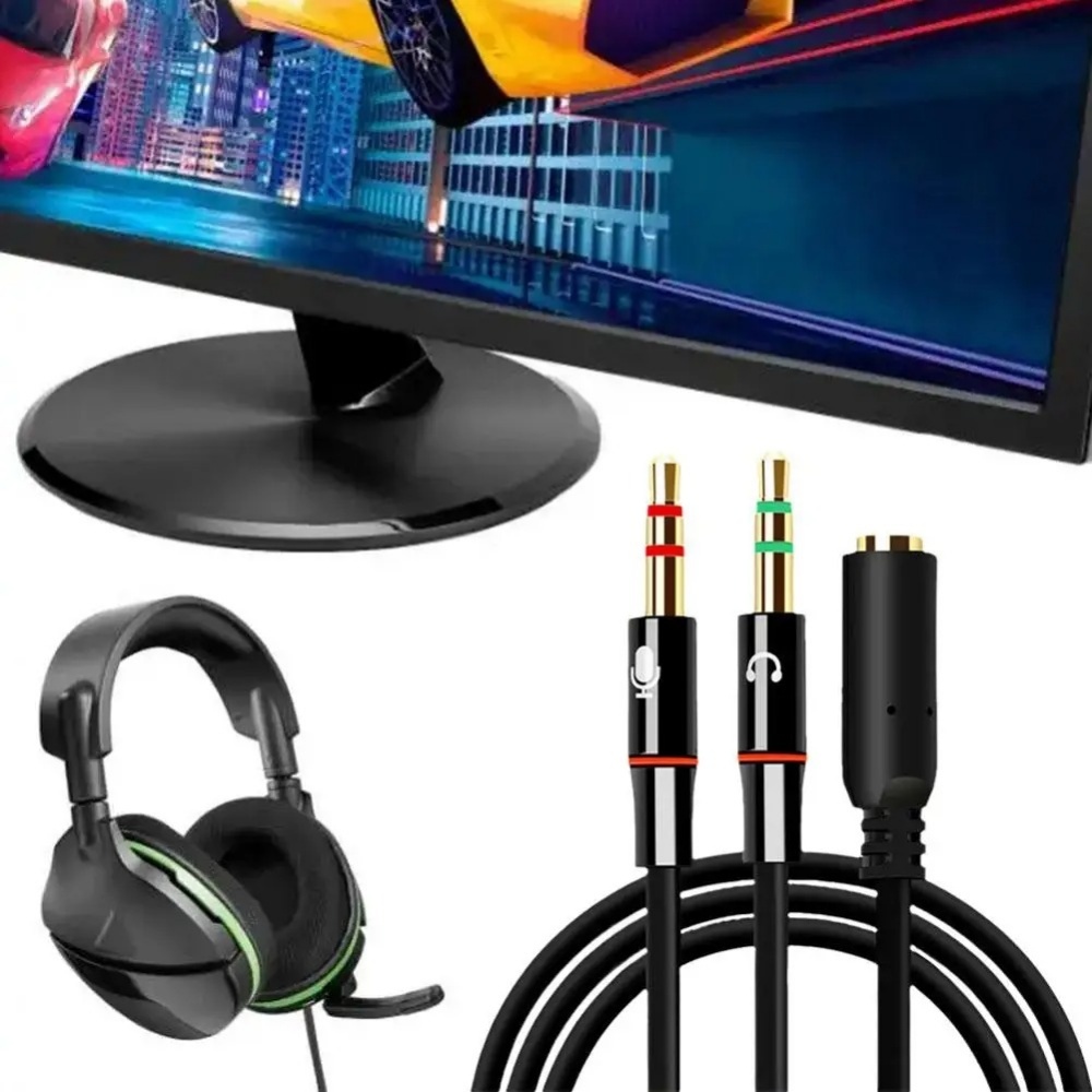 3.5mm Headphone Microphone Aud - Audio Splitter Y avaliação e preço