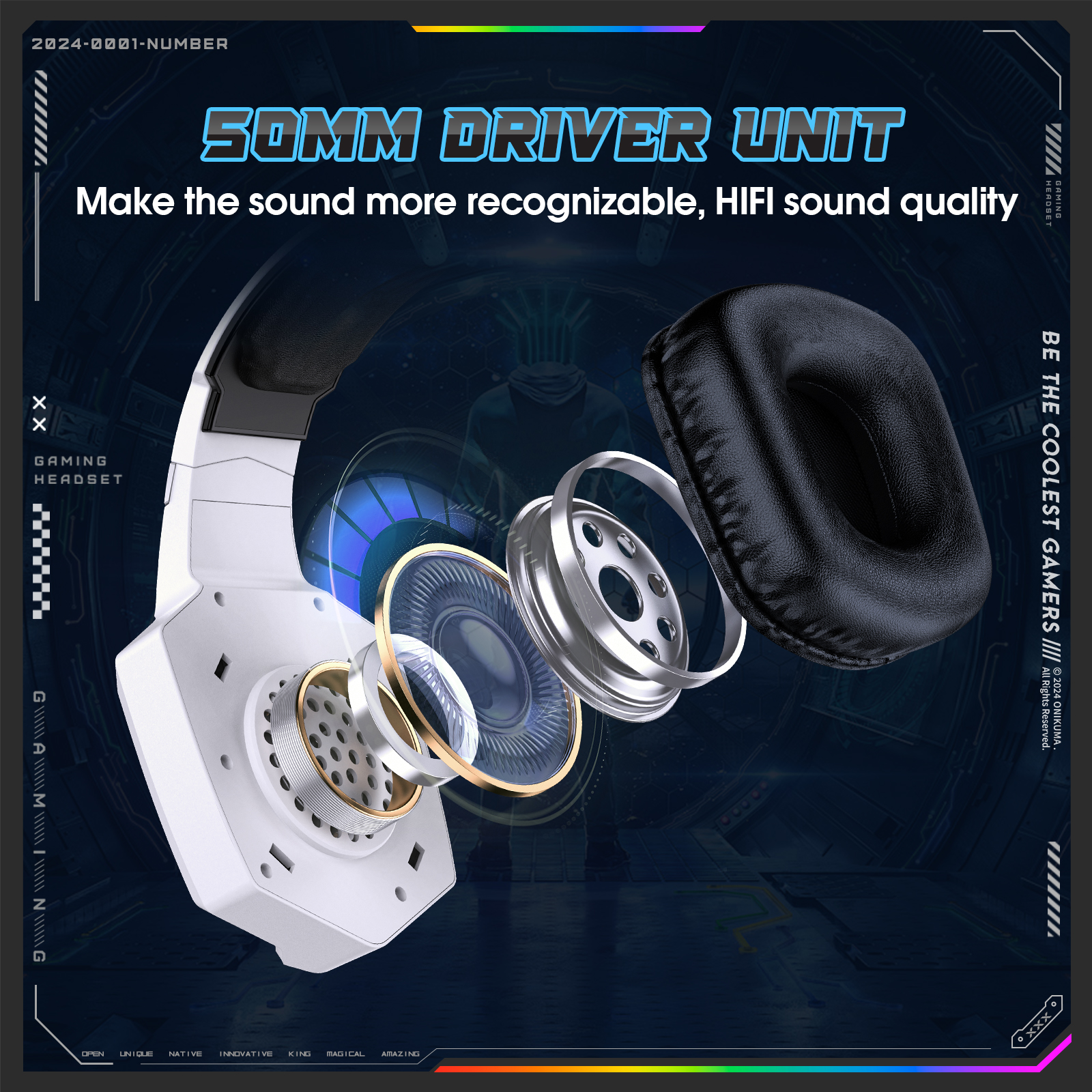 ONIKUMA 2.4GHz Wireless Gaming - Gaming Headset Rgb avaliação e preço