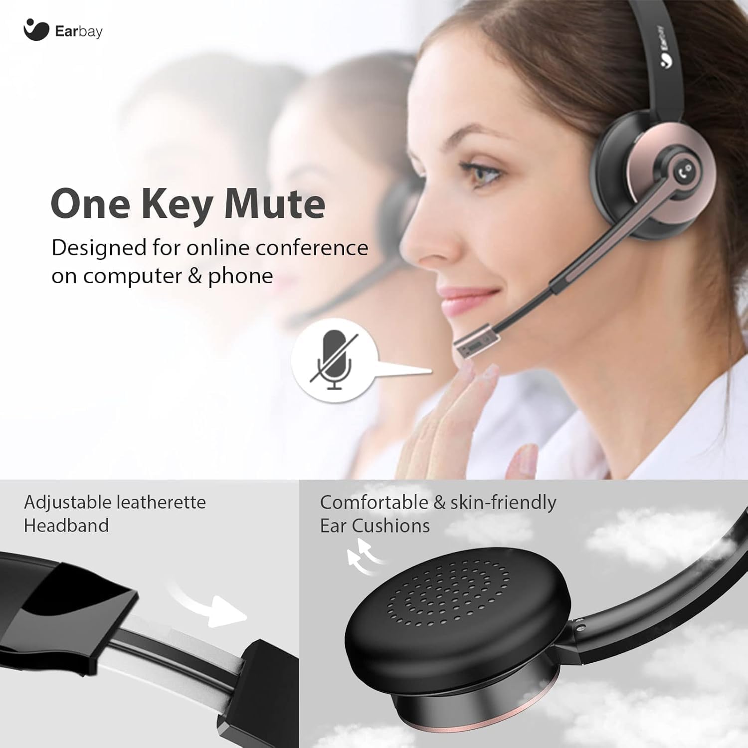 Wireless Headset with Mic, Noi - Noise Cancelling Headphone avaliação e preço