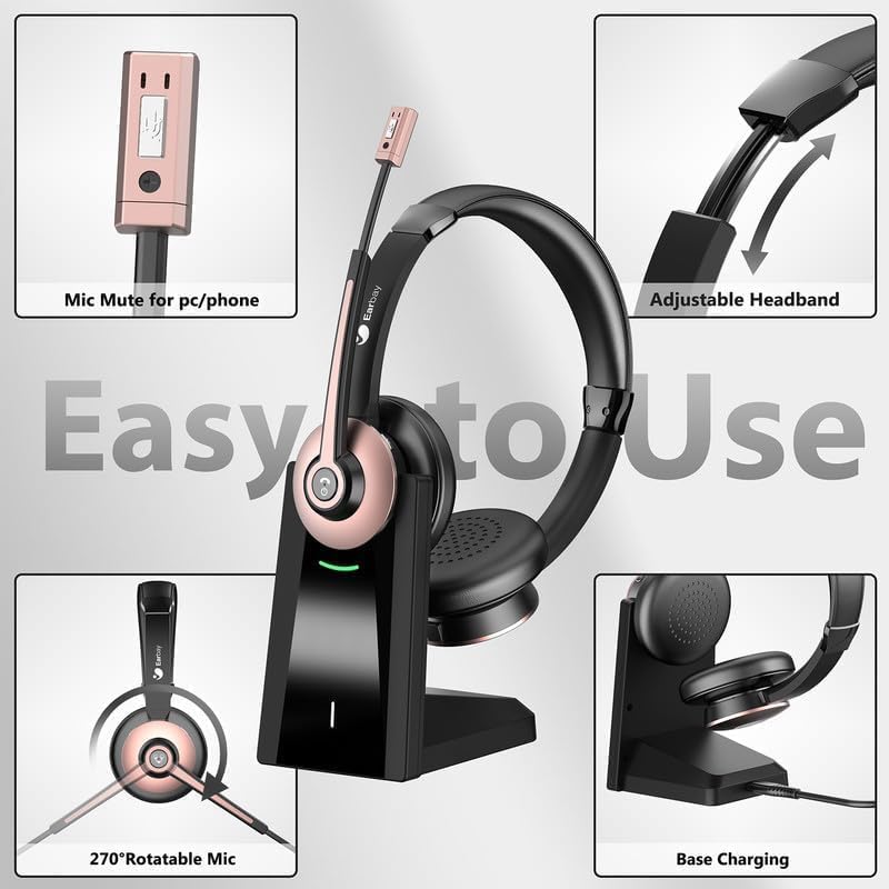 Wireless Headset with Mic, Noi - Noise Cancelling Headphone avaliação e preço