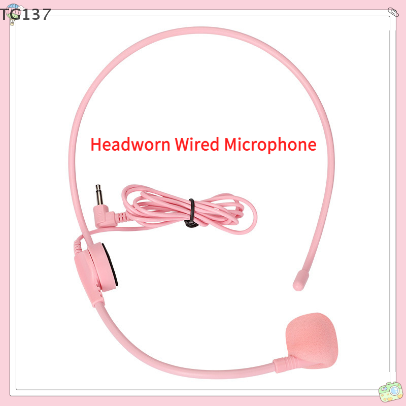 1Pcs 3.5MM Pink Headworn Wired - Wired Earphone Mic avaliação e preço