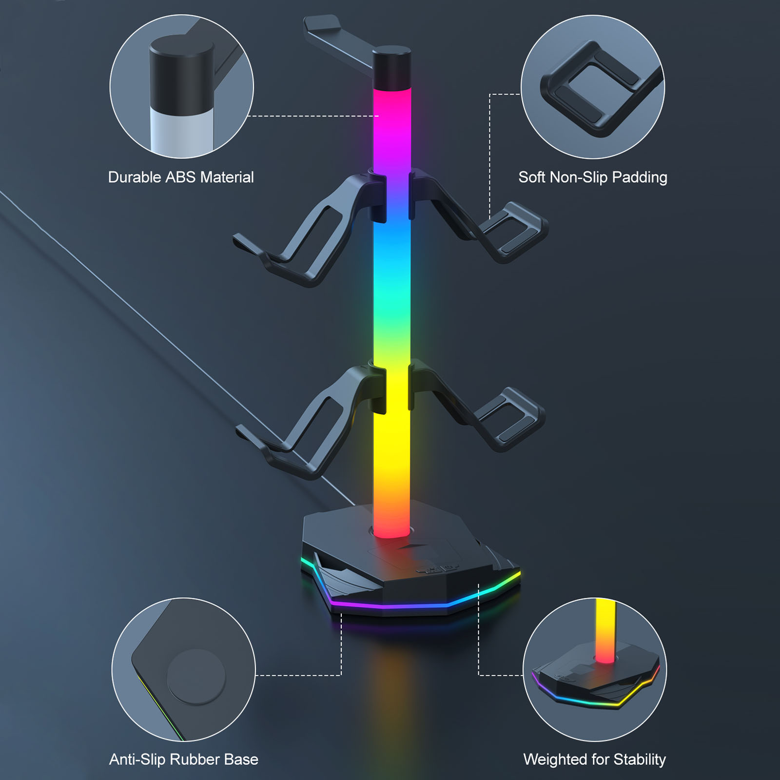 Headset Controller Display Sta - Gaming Headset Rgb avaliação e preço