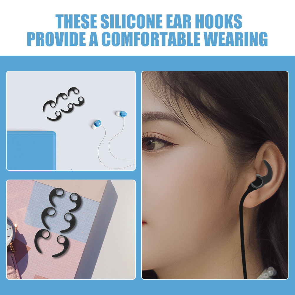 12Pcs Ear Hooks Silicone Sport - Silicone Ear Tip Replacement avaliação e preço