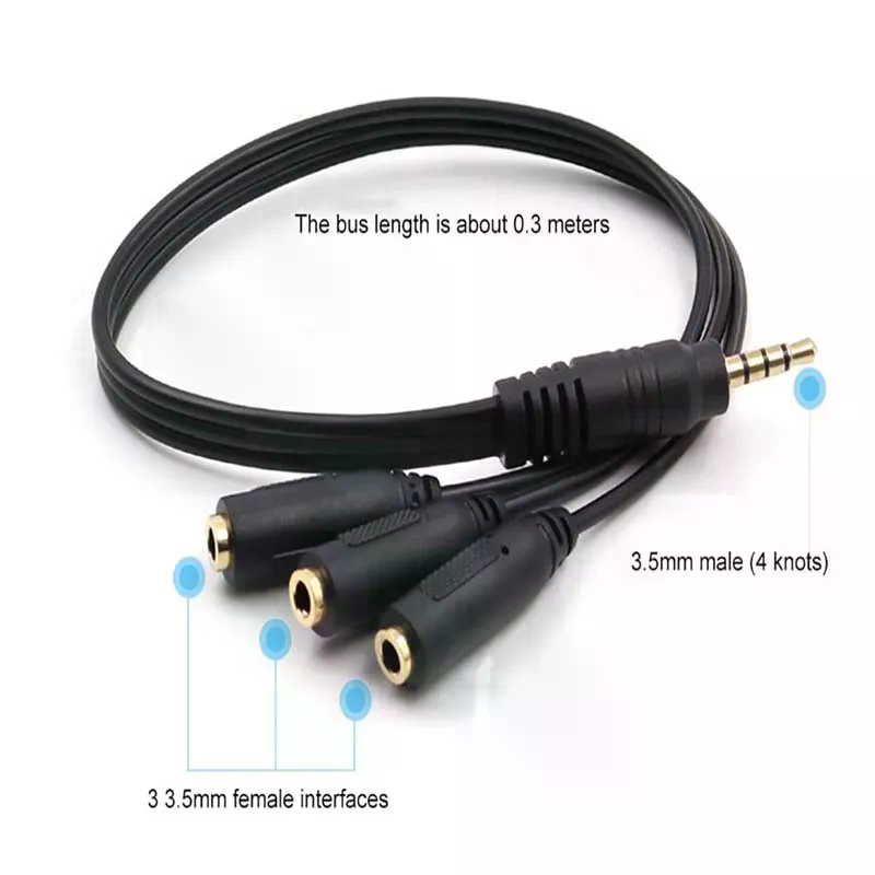 3.5mm 3 3.5mm 1 3 Adapter Way  - Earphone Splitter Jack avaliação e preço