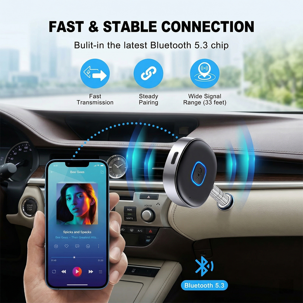 Car Bluetooth AUX Adapter, Min - Bluetooth Adapter Receiver avaliação e preço