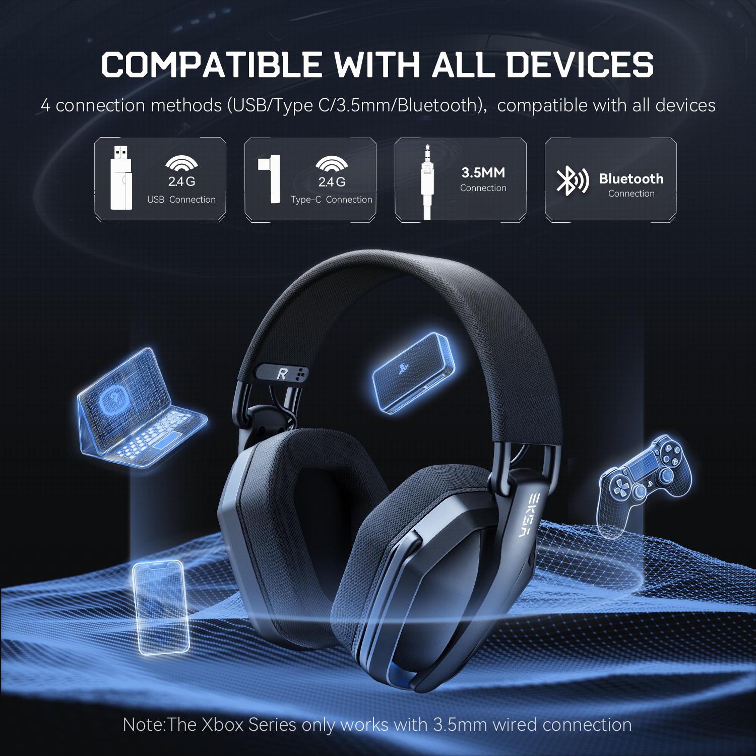EKSA G19BT 2.4GHz Wireless Gam - Gaming Headset Rgb avaliação e preço