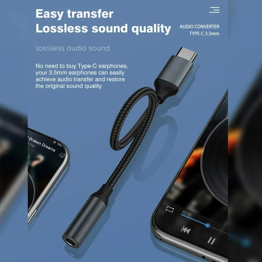 USB C 3.5mm Audio Adapter USB  - Audiophile Headphone Wired avaliação e preço