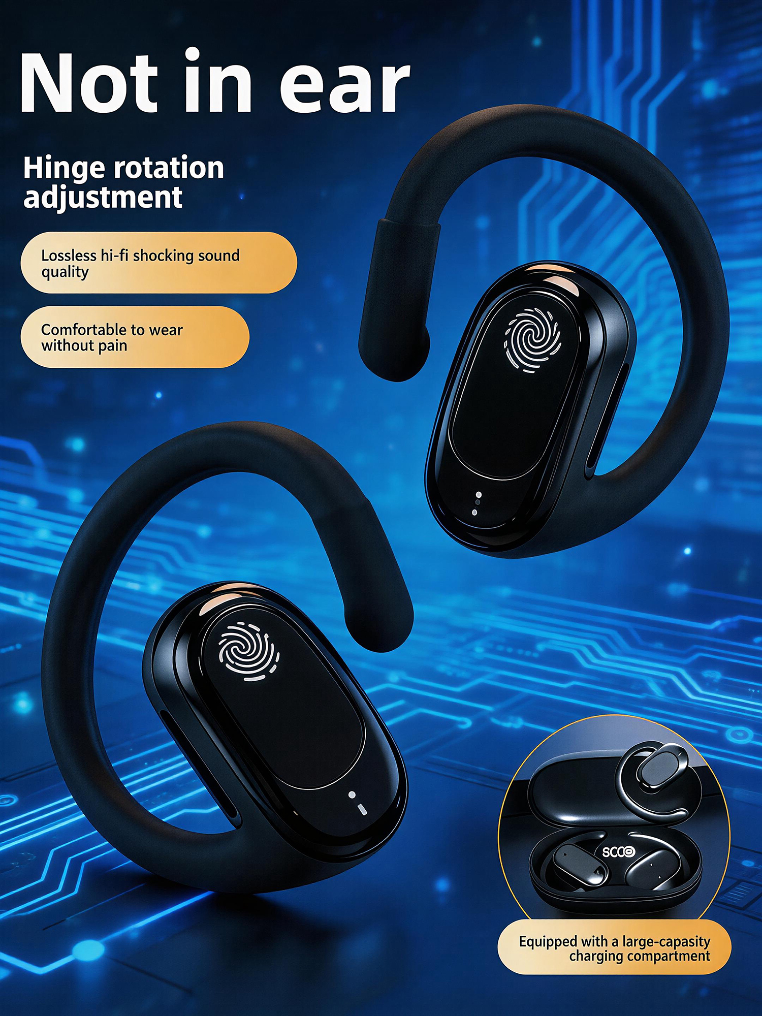Long endurance digital Bluetoo - Sports Earphone Hook avaliação e preço