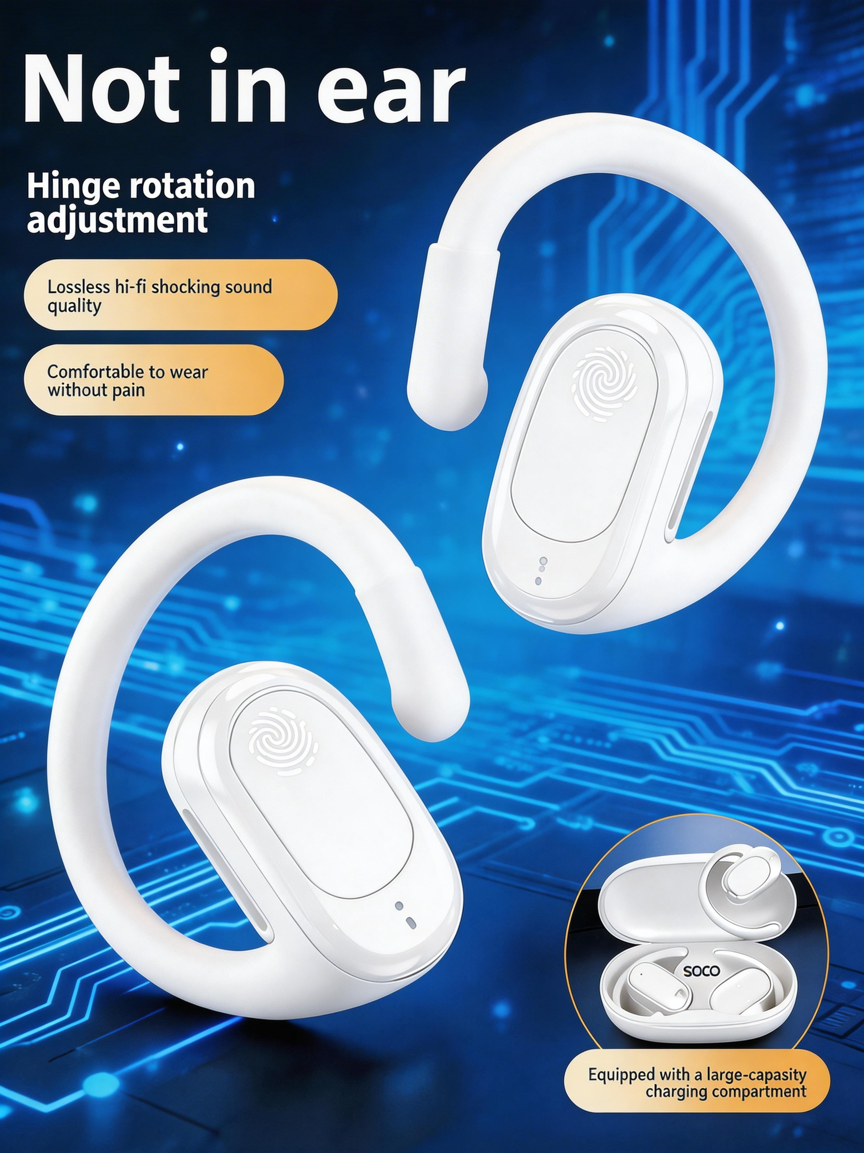 Long endurance digital Bluetoo - Sports Earphone Hook avaliação e preço