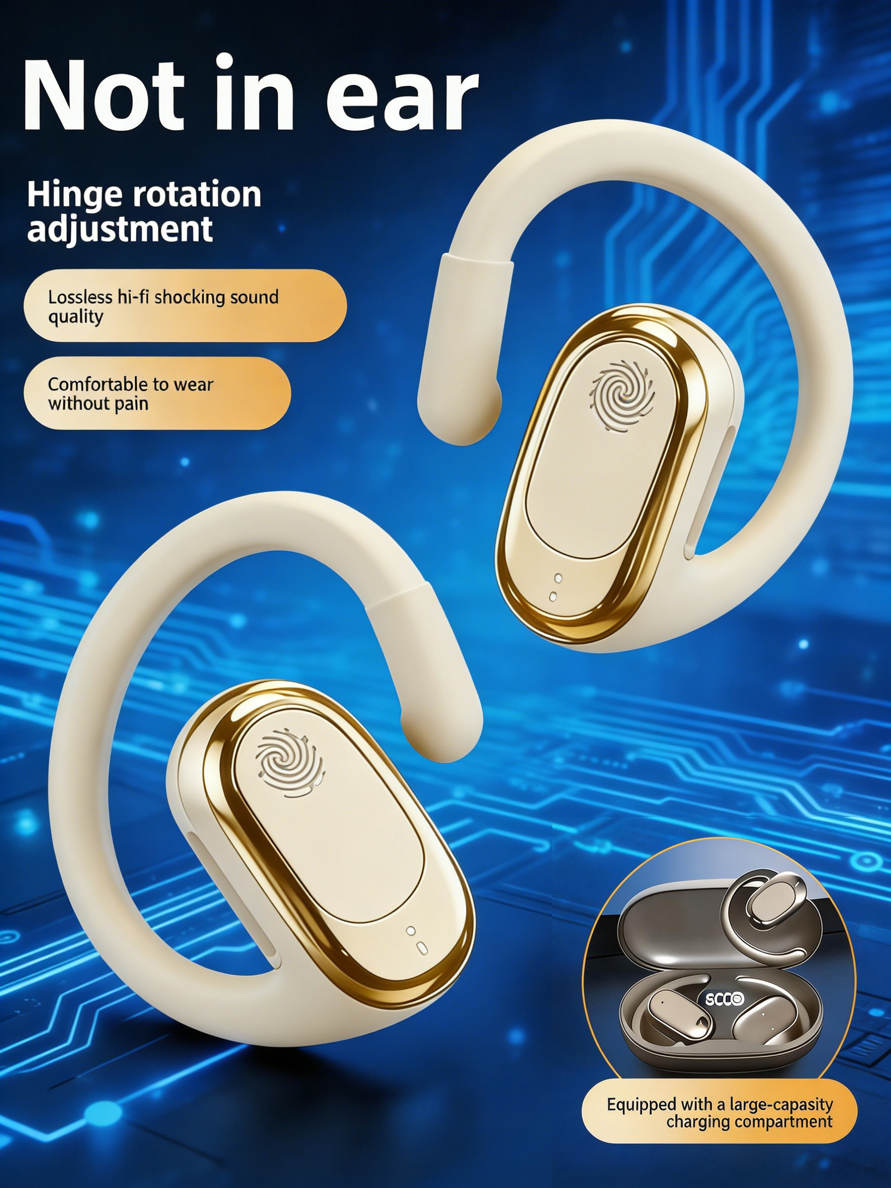 Long endurance digital Bluetoo - Sports Earphone Hook avaliação e preço