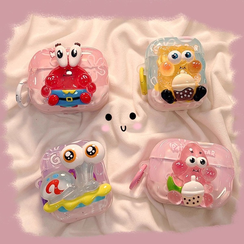 Cute SpongeBob 3D Protective C - Earbuds Charging Case avaliação e preço